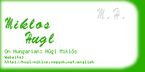 miklos hugl business card